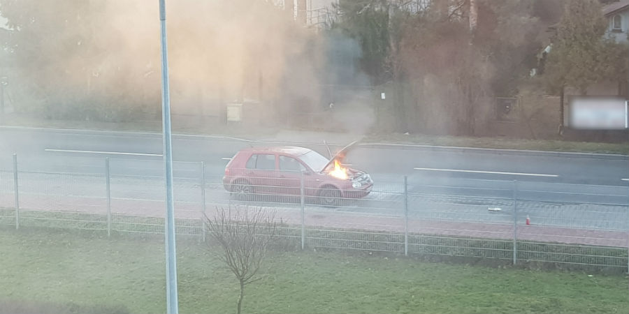 Pożar auta na Chrzanowskiej - Grodzisk News