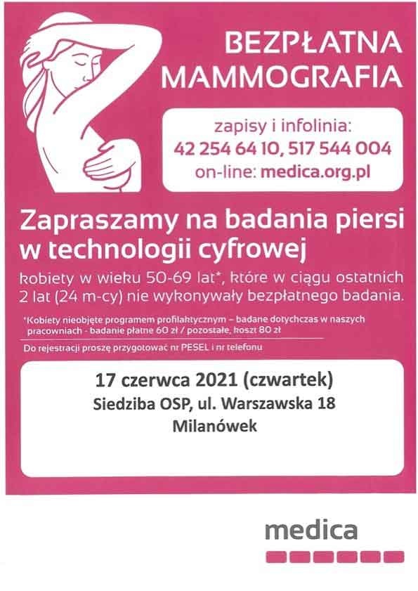 Bezpłatna mammografia znów w regionie - Grodzisk News