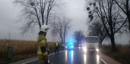 Samochód na drzewie, kierowca w szpitalu - Grodzisk News