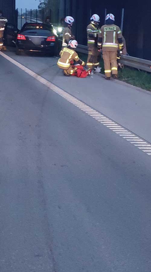 Poranne zderzenie mercedesa z łosiem na trasie S8 [FOTO] - foto: Facebook/OSP Żelechów
