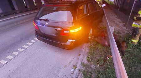 Poranne zderzenie mercedesa z łosiem na trasie S8 [FOTO] - Grodzisk News