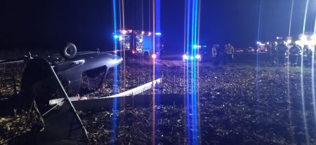 Wypadek wiatrakowca w Baranowie. Maszyna spadła tuż po starcie [FOTO] - Grodzisk News