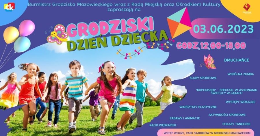 Grodziski Dzień Dziecka w Parku Skarbków - foto: Facebook/Urząd Gminy Grodzisk Maz.