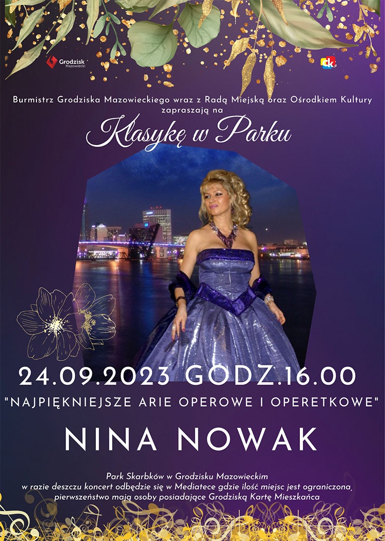 Nina Nowak, czołowa polska śpiewaczka wystąpi w Parku Skarbków - Grodzisk News