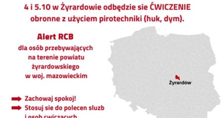 Alert RCB: Ćwiczenia obronne w Żyrardowie - Grodzisk News