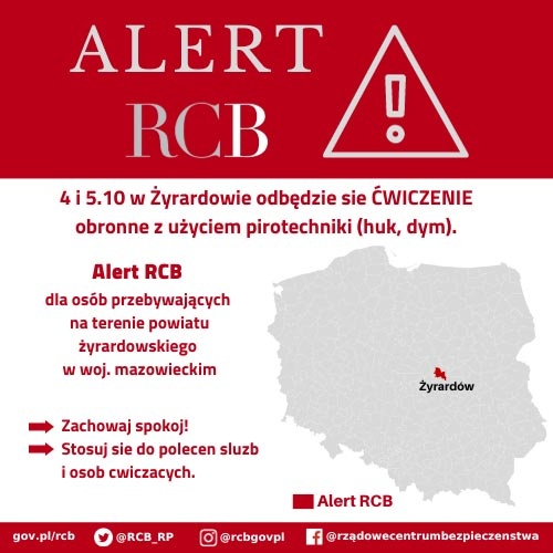Alert RCB: Ćwiczenia obronne w Żyrardowie - Grodzisk News