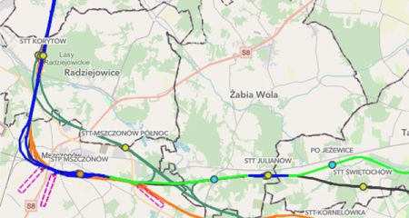 CPK przedstawia interaktywną mapę z wariantami przebiegu linii kolejowej - Grodzisk News