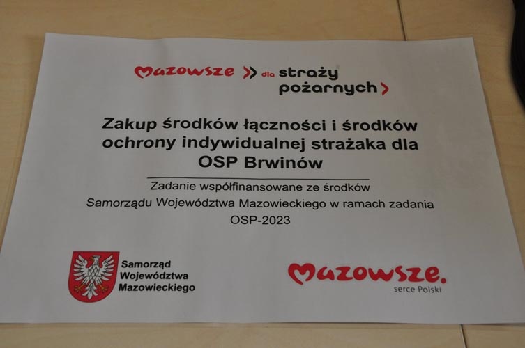 Nowy sprzęt dla strażaków ochotników za 80 tysięcy - foto: brwinow.pl