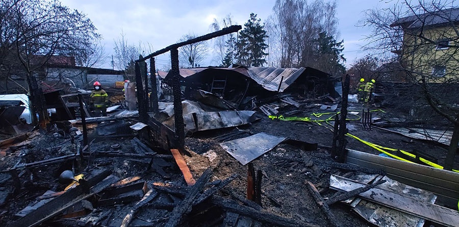 Nocny pożar w Janinowie - Grodzisk News